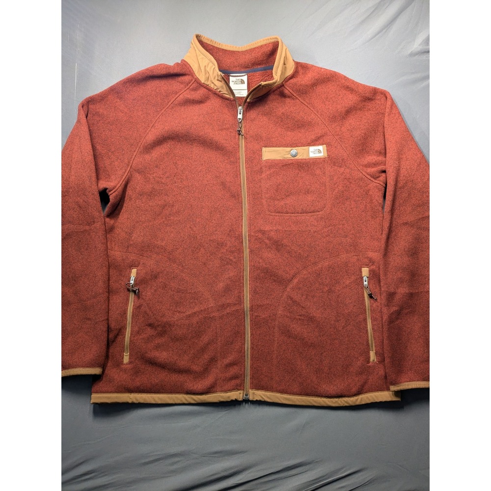 The North Face Gordon Lyons Quarter Zip Fleece Jacket Mens L Red NF0A5GL1